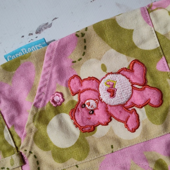 Y2K Vintage Care Bears Kids Cargo Pants - Pink and Green 4/5 - Picture 4 of 6